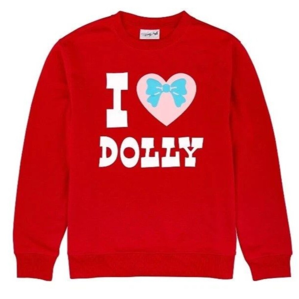 Dolly Parton I Love Dolly Sweatshirt Valentine Womens Size L Coquette Hearts New - Picture 2 of 6
